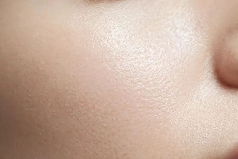 Smooth radiant skin texture in soft diffused daylight